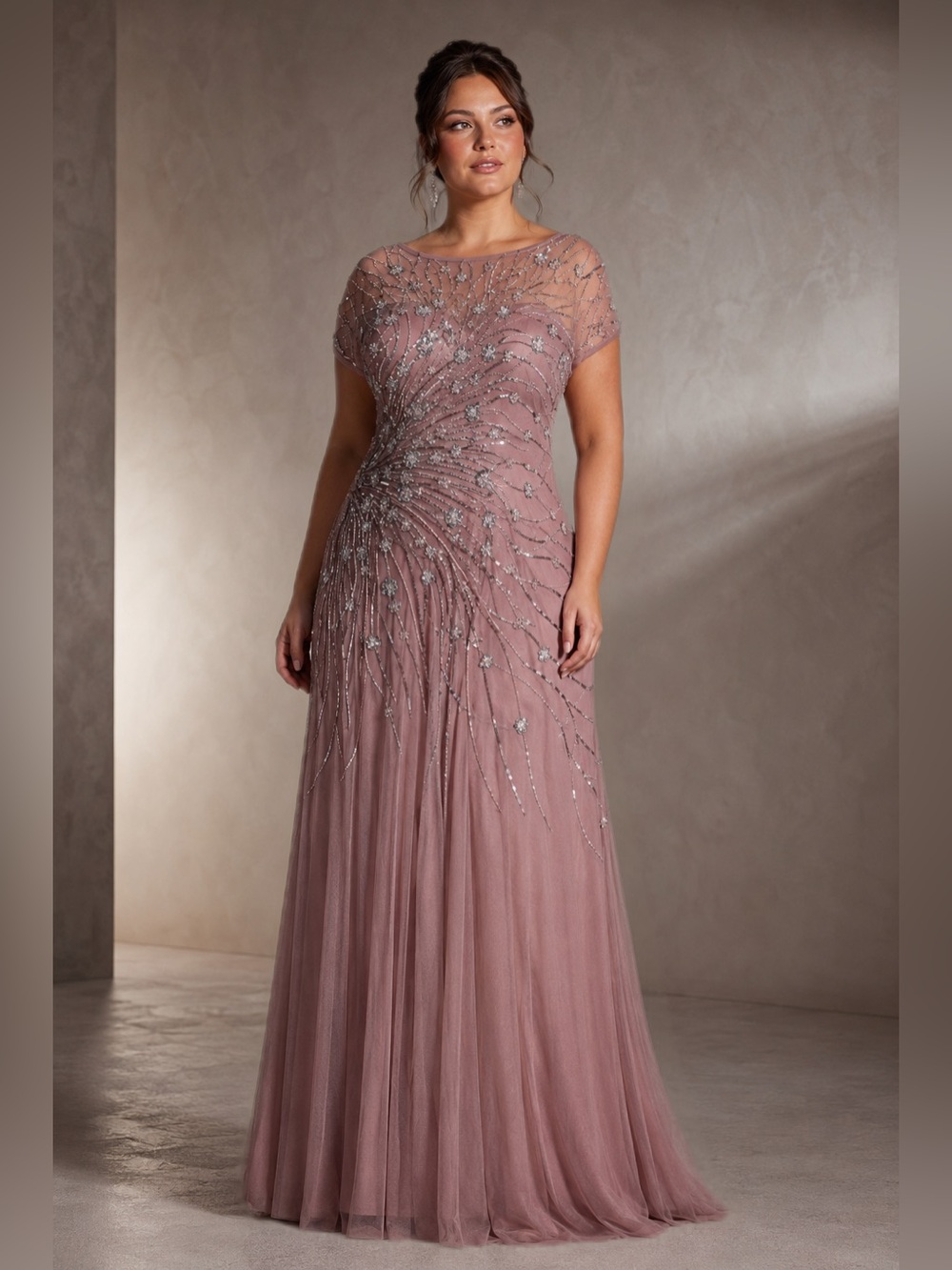 NWT MGNY Luxe Blush Couture Crystal
Constellation Beaded Evening
Gown 22